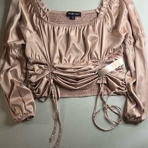 Almost Famous Blush Ruched Blouse